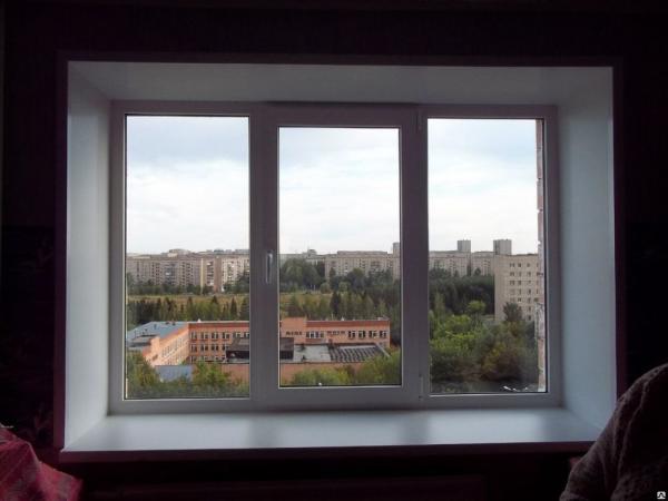 Окно ПВХ три секции "под ключ"